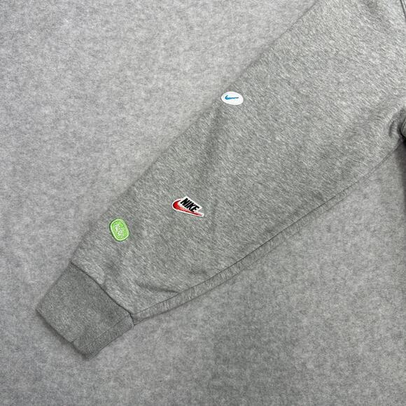 Nike Sweatshirt Kids XS Gray Fleece Banana Swoosh Just Do It Crew Neck Pullover - Picture 6 of 9